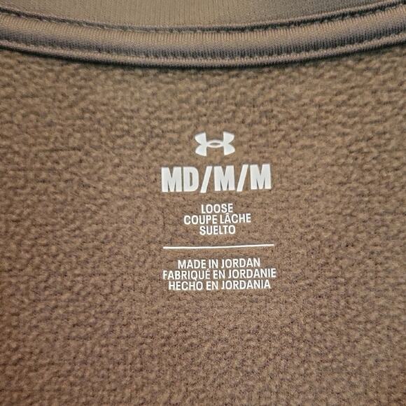 Under Armour Men's Size M Loose Fit Quarter-Zip Pullover Shirt Gray - Picture 3 of 8